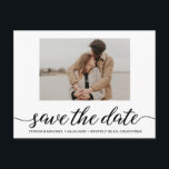Modern Photo Engagement Save The Date script Postcard<br><div class="desc">Introducing our Modern Photo Engagement Save The Date script Postcard, the perfect way to share the exciting news of your engagement with family and friends. This customisable postcard allows you to add your own photo, creating a personal touch that captures the essence of your relationship. Make your engagement announcement truly...</div>