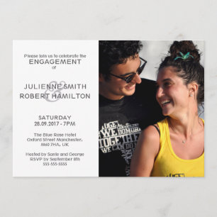 Modern Photo Engagement Wedding Shower Invitations