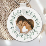 Modern Photo Eucalyptus Personalised Wedding  Key Ring<br><div class="desc">Add the finishing touch to your wedding with these custom photo eucalyptus botanical greenery wedding keychain. Perfect as wedding favours to all your guests . Customise these wedding favours with your favourite wedding photo, newlywed photo, and personalise with name and date. See our wedding collection for matching wedding favours, newlywed...</div>