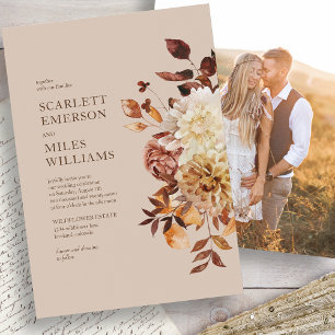 Modern Photo Fall Wedding Invitation
