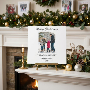 Modern Photo Family Personalise Holiday Postcard