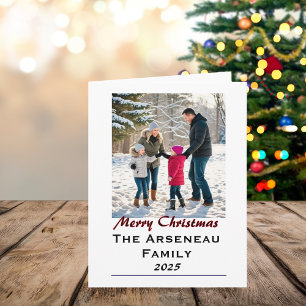 Modern Photo Family Personalize Holiday Card