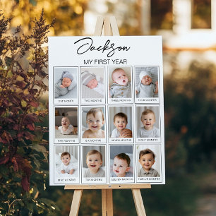 Modern Photo First Year Milestone Sign