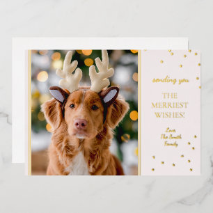 Modern Photo Foil Foil Holiday Card