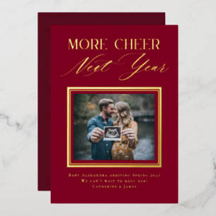 Modern Photo Frame Holiday Pregnancy Announcement