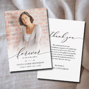 Modern Photo Funeral Memorial Sympathy Thank You Card