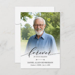 Modern Photo Funeral Memorial Sympathy Thank You Card
