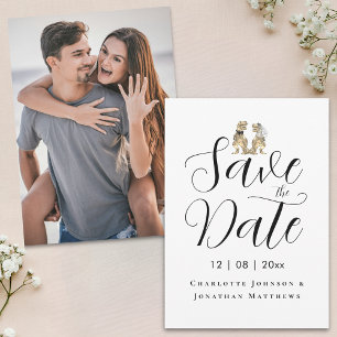 Modern Photo Funny Dinosaur Themed Wedding Save The Date