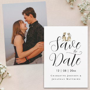 Modern Photo Funny Dinosaur Themed Wedding Save The Date