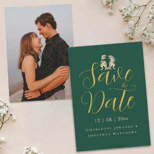 Modern Photo Funny Dinosaur Wedding Save The Date