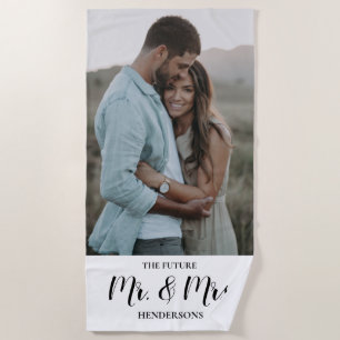 Modern Photo Future Mr. & Mrs.  Beach Towel