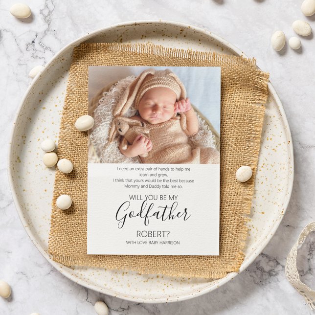 Modern Photo Godfather Proposal Invitation (Creator Uploaded)
