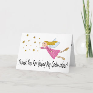 Modern Photo Godmother Thank You Card