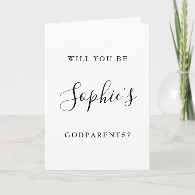 Modern Photo Godparents Proposal Card (Front)