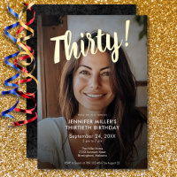Modern Photo & Gold Foil 30th Birthday