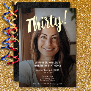 Modern Photo & Gold Foil 30th Birthday