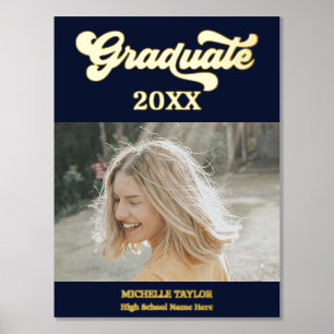 Modern  Photo Graduate High School Frame  Foil Prints