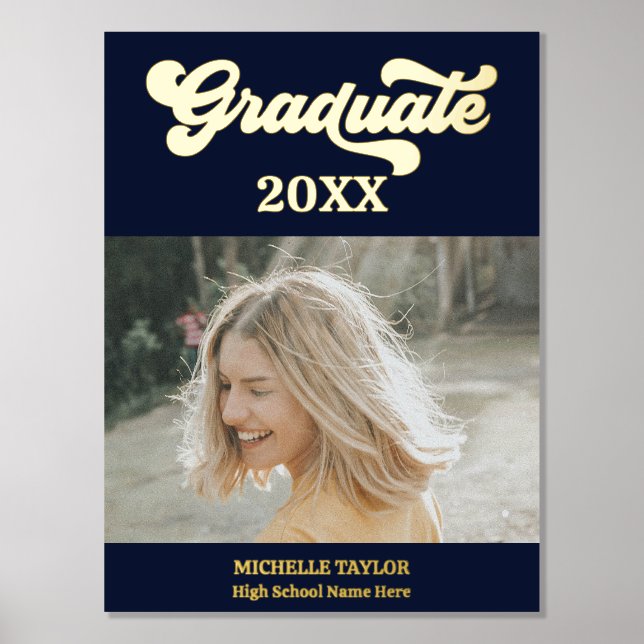 Modern  Photo Graduate High School Frame  Foil Prints (Front)