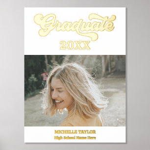 Modern  Photo Graduate High School Frame  Foil Prints