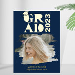 Modern  Photo Graduate High School Frame  Foil Prints<br><div class="desc">Gold Script Modern Boho Photo Graduate High School Foil Prints</div>