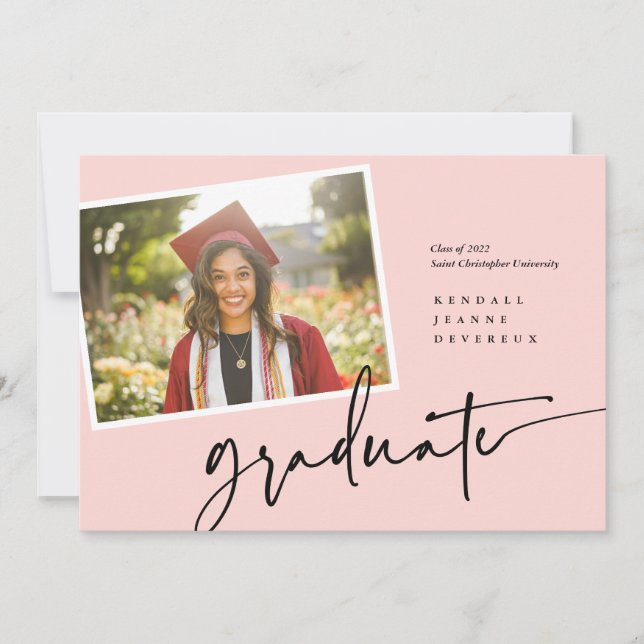 Modern Photo Graduate Snapshot Announcement (Front)
