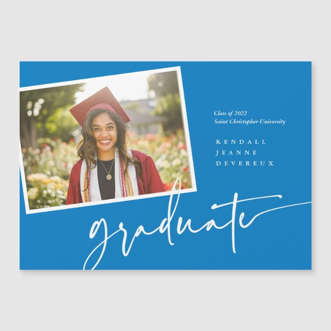 Modern Photo Graduate Snapshot Announcement (Front)