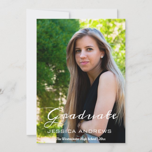 Modern photo graduation announcement (Front)