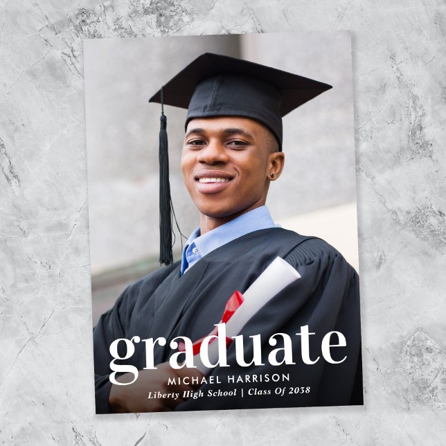 Modern Photo Graduation Announcement (Modern Photo Graduation Announcement)