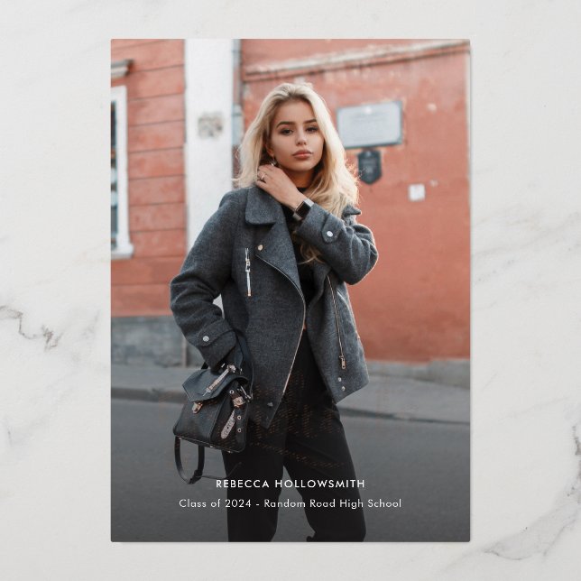 Modern Photo Graduation Announcement (Front)