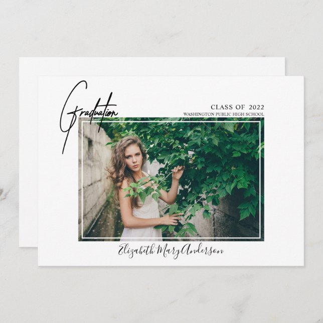 Modern Photo Graduation Announcement 2022 (Front/Back)
