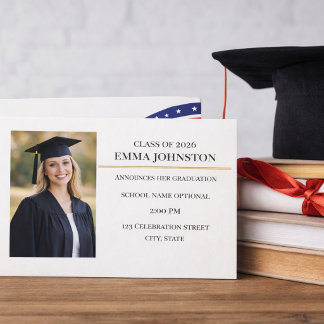 Modern Photo Graduation Announcement  Invitation