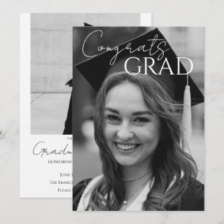 Modern Photo Graduation Announcement/Party Invitation