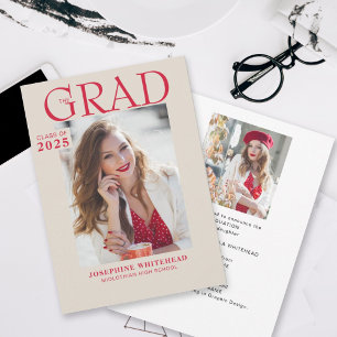 Modern Photo Graduation Announcement Tan 2023
