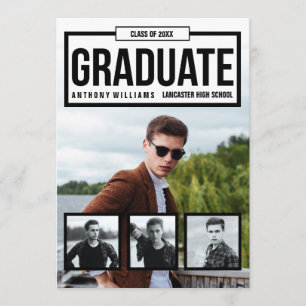 Modern, Photo Graduation Announcements