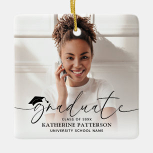 Modern Photo Graduation Ceramic Ornament