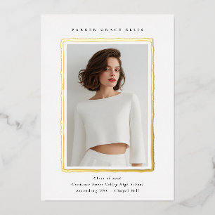 Modern Photo Graduation Gold Foil Announcement