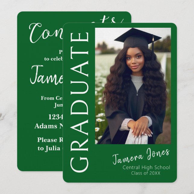 Modern Photo Graduation Invitation (Front/Back)
