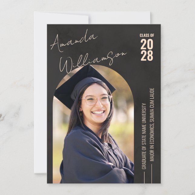 Modern Photo Graduation Invitation (Front)