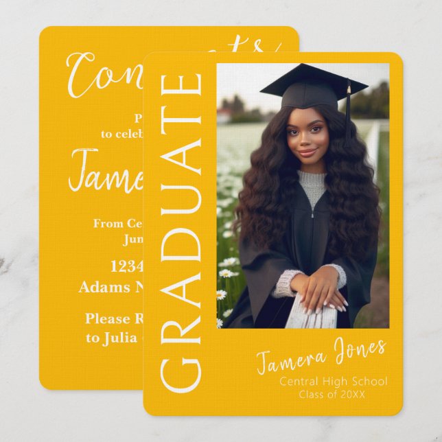 Modern Photo Graduation Invitation (Front/Back)