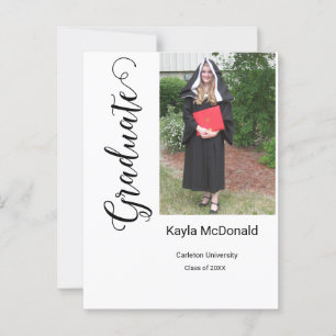 Modern Photo Graduation Invitation BBQ Postcard