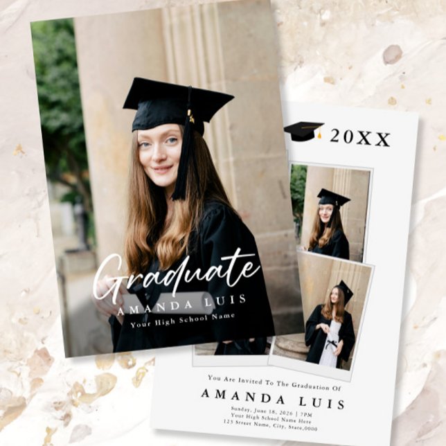 Modern Photo Graduation Invitations (Creator Uploaded)