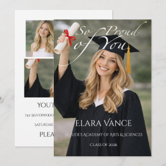 Modern Photo Graduation, Minimal Editorial Announcement