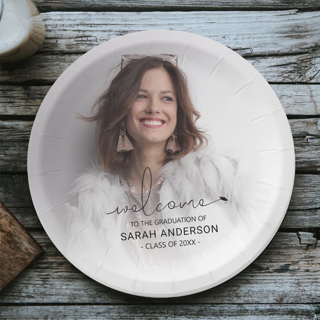 Modern Photo Graduation Paper Plate (Creator Uploaded)