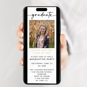 Modern Photo Graduation Party Digital Evite Invitation