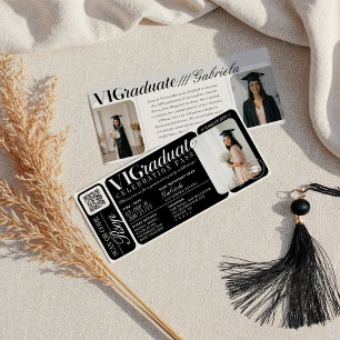 Modern Photo Graduation Party Event Ticket QR Code Invitation