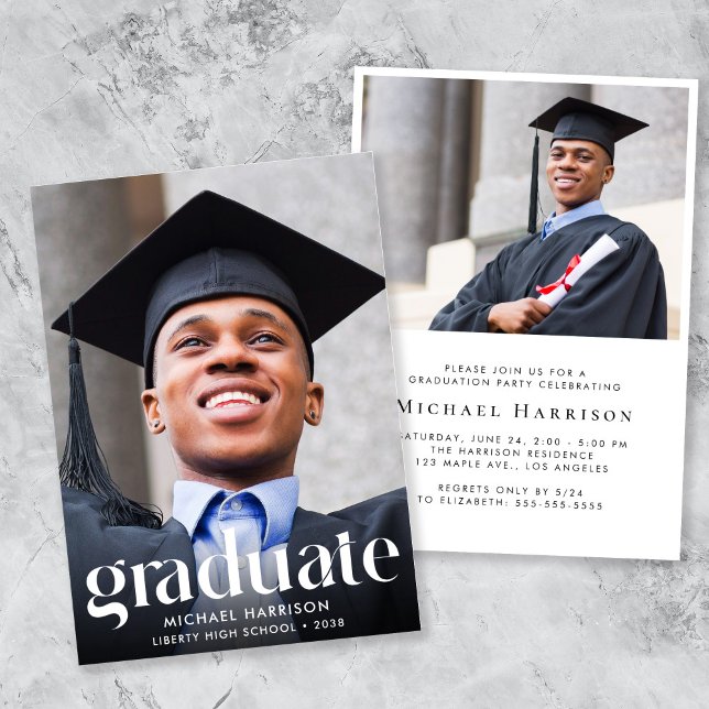 Modern Photo Graduation Party Invitation (Modern Photo Graduation Party Invitation)