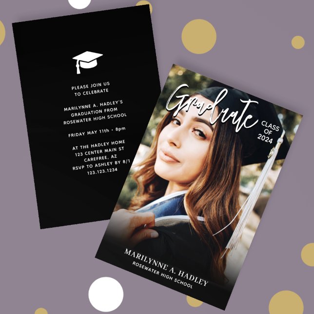 Modern Photo Graduation Party Invitation (Creator Uploaded)