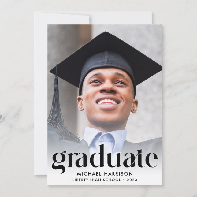 Modern Photo Graduation Party Invitation (Front)