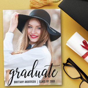 Modern Photo Graduation Party Invitation B Postcard