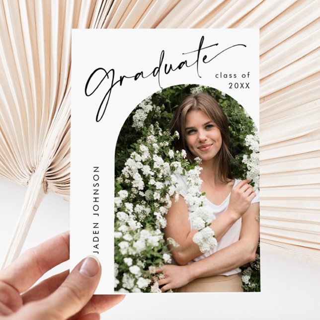 Modern PHOTO Graduation Party Invitation Postcard (Creator Uploaded)